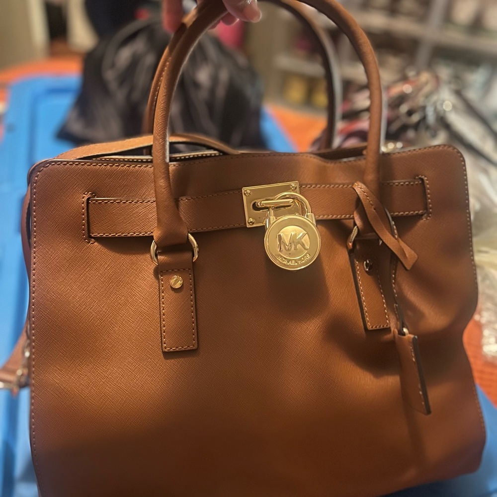 Michael Kors Brown Satchel with Gold Hardware